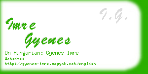 imre gyenes business card